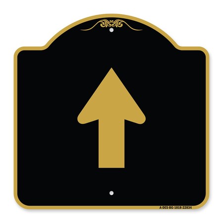 Signmission Straight Thru Sign-Straight Thru Sign, Black & Gold Aluminum Sign, 18" x 18", BG-1818-22834 A-DES-BG-1818-22834